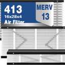 1-Pack 413 Replacement Air Filter MERV 13 Compatible with AprilAire Models 1410, 1610, 2410, 2416, 3410, 4400, 16x25x4inch Furnace Filter, 413 Whole House Air Purifiers Replacement Filter