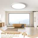 24 Inch Large LED Flush Mount Ceiling Light, 50W, 5480LM, 3000K/4000K/6000K CCT Selectable,Super Slim Low Profile Round Flat Panel Light for Bedroom,Kitchen,Hallway (White 1PK), NoRemote-24inch-1PK