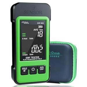 EMF Detector for Home & Office – EMF-802 by VVV-Group | Electric & Magnetic Field Meter with Real-Time Alerts, Avg/Peak Modes, Safety Indicator