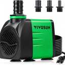 VIVOSUN 550GPH Submersible Fountain Water Pump for Pond, Aquarium, Statuary | 2000L/H, 35W, Ultra Quiet Water Pump with 8.2ft. High Lift and 6.5ft. Power Cord, 3 Nozzles for Hydroponics