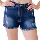 high Waisted Jean Shorts Women Stretchy Womens Jean Shorts, Frayed Hem, Comfy fit,Ripped Denim Shorts, Soft Denim