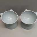 Tilted Cat Food Bowl - Whisker Friendly, Anti Vomiting, Slanted, Cat Bowl, Blue