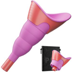 PFP Female Urination Device - Female Urinals for Women with Storage Pouch, Pee Funnel for Women Travel Companion for Outdoor & Surgery, Female Urinal Perfect for Hiking, Camping, Travel (Rose Red)