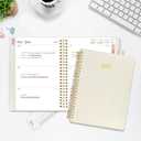 2026 Planner, Annecy Weekly  Monthly Planner 2026, Jan. 2026  Dec. 2026, 6.4" x 8.5" Monthly Agenda Planner with Tabs, Flexible Linen Cover, Spiral Binding, Double-sided Pocket, Bookmark, Beige