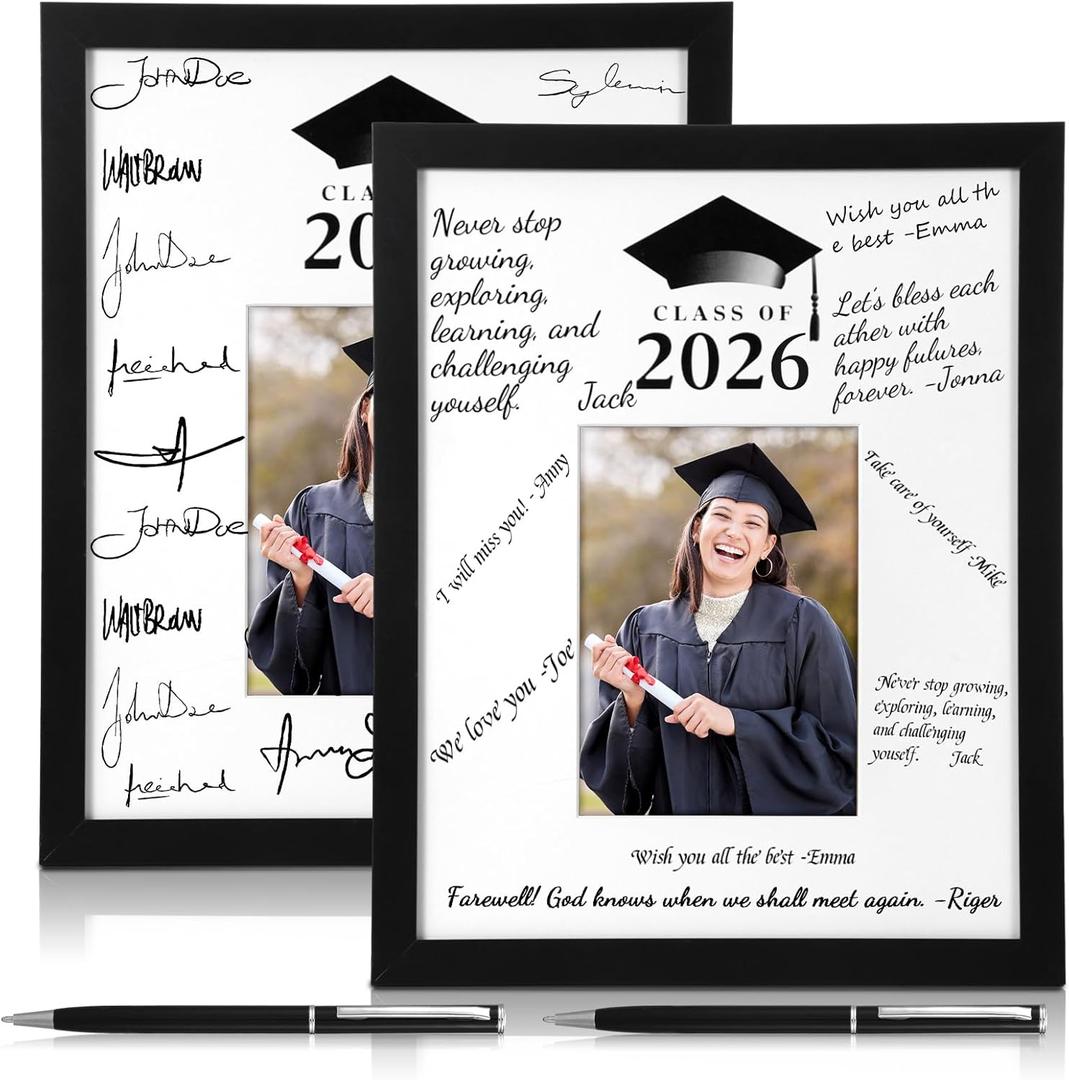 2 Pcs Graduation Signature Frame Coach Appreciation Gifts Graduation Guest Book Graduation Party Favors Thanks Coach Frame Book Alternative Bulk Congrats Grad Party Supplies