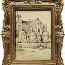 5x7 Vintage Picture Frame, Antique Gold Ornate Photo Frame for Wall Hanging or Tabletop Display, Retro Home Decor, Photo Gallery Art Deco