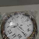 45MinST 12 Inch Indoor/Outdoor Retro Round Waterproof Wall Clock with Thermometer, Silent Non Ticking Battery Operated Quality Quartz Wall Clock Home/Patio Decor(Black Gold)