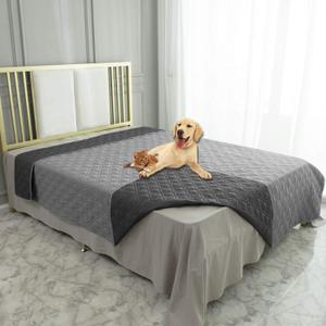 Ameritex Waterproof Dog Bed Cover Pet Blanket for Furniture Bed Couch Sofa Reversible (52x82 Inch (Pack of 1), Grey+dark Grey)