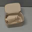 Vlando Jewelry Travel Case,Valentines Gift,Travel Jewelry Organizer with Clear Velvet Jewelry Bags 6Pcs Zipper Pouch for Women Girl Birthday Gift-White