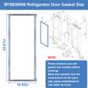 Upgrade W10830046 Refrigerator Door Gasket Seal, Freezer Door Seal Compatible with Whirlpool KitchenAid Jenn-Air Kenmore Fridge, Replaces PD00040604, W1016399, W10443241, 4502677, 42.67"x 16.92"