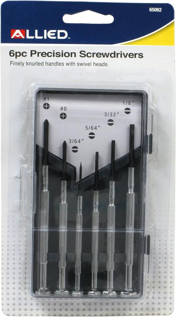 Allied Tools 65062 6-Piece Precision Screwdriver Set, Black