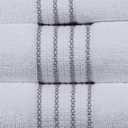 100% Cotton 520 GSM 6-Piece Bathroom Towel Set, White with Gray Stripes
