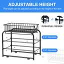 Pull-out Cabinet Organizer, Stackable 2-tier Under Sink Rack, with Sliding Storage Drawer for Pantry, and Desktop, for Bathroom, Kitchen, Office, Black