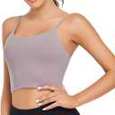 Lemedy Women Padded Sports Bra Fitness Workout Running Shirts Yoga Tank Top (Small, Lavender Grey)