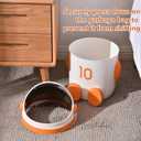 URALFA Astronaut Trash Can, 12 Liter /3.2 Gallon Bathroom Trash Can with Lid, Cute Garbage Can for Kids, Plastic Garbage Can with Swing Lid, Spaceman Wastebasket for Bedroom, Dorm, Living Room, Orange