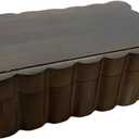 Carved Edge Rubberwood Keepsake Box - Groove Edge Jewelry Box for Trinkets & Photos | Fan shaped wooden jewelry box | 8.7 x 5.1x 3.2 | Ideal Gift | gift box (Walnut brown)