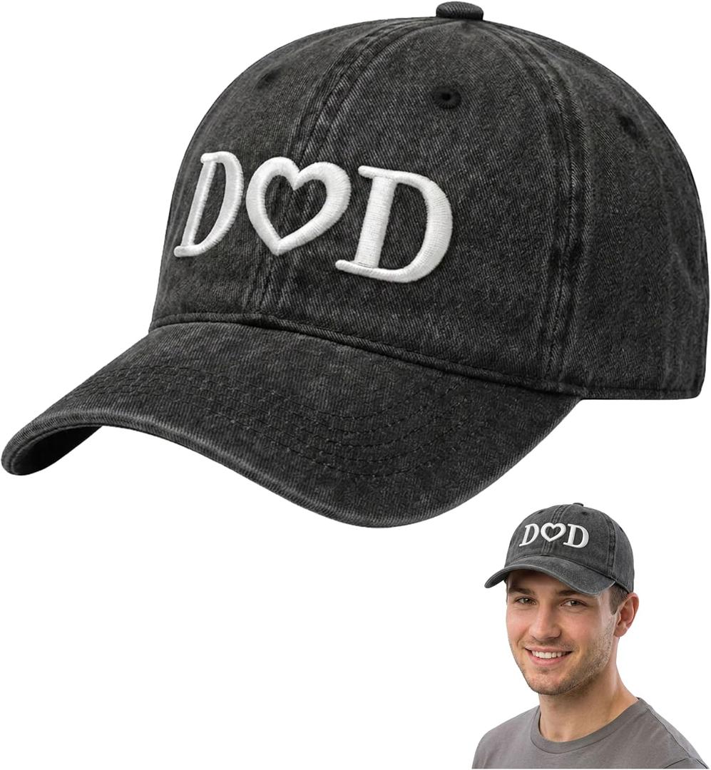 MOM DAD Embroidered Baseball hat for Men Women Gifts (Gray)