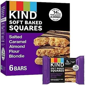 Kind Soft Baked Squares, Salted Caramel Almond Flour Blondie, Kosher, Gluten Free & Non-GMO, 8.5 Ounce (Pack of 8) Best By 05/16/2026