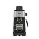Mr. Coffee Steam Espresso Maker with Stainless Steel Frothing Pitcher: 900W Electric, 8-Cup Capacity, Black