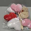 Amyhill 6 Pcs Valentine's Day Table Decorations Velvet Flocked Heart Table Decor Heart Shape Tabletop Centerpiece Standing Wooden Sign Valentines Day Decor for Home Office Shelf(Red, Pink,White)