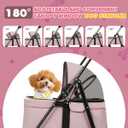 Dog Stroller, 4 Wheels Pet Stroller for Small Dogs & Cats, One-Click Foldable Cat Strollers Up to 33 Ibs with Sun Shades, Cup Holder and Breathable Mesh, Easy Assembly