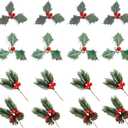 16PCS Artificial Holly Berries Christmas Wreath ArrangementSuitable for Christmas Trees, Wreaths, and Decorative Items for Festivals