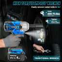 GardenJoy Impact Wrench,1/2" Cordless Impact Gun Max Torque 240 Ft-lbs (600N.m),Cordless Impact Wrench 4.0Ah Battery & 4 Sockets with Fast Charger for Car Tire Lug Nut Removal Tool