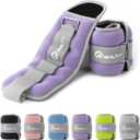 NEALFIT Ankle Weights for Men Women Kids, Leg Arm Wrist Weights with Adjustable Strap for Running, Gymnastics, Aerobics, Gym, Fitness (Purple, 0.5 lb x 2 (1LB Pair))