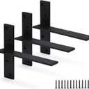 Floating Shelf Bracket 3/8" Thick Heavy Duty Shelf Brackets 3 Pack Free Hanging Countertop Support Bracket 8" Lx2.5 W Floating Wall Brackets for Cabinets, Granite, Dishwasher, Bench Seats Vanities