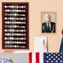 Silipull Military Challenge Coin Display Case Wood Medal Wall Mount Lockable Cabinet Rack Holder Shadow Box for Casino Poker Chips Souvenirs