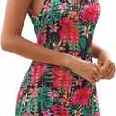LUKYCILD Womens Swimwear Cover Ups Crochet Tank Dress Swim Suit Coverup (Pink, XL)