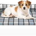 Elevated Pillow Bolster Dog Bed - Raised Dog Beds with Bolster Portable Lifted Washable Pet Cot Bed with Stainless Steel Frame Dogs Hammock Bed for Indoor & Outdoor (Bolster S)