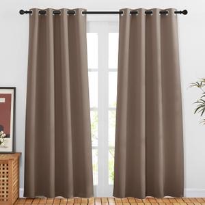 NICETOWN Blackout Doorway Curtains 80 inches Long for Bedroom - Grommet Light & Heat Blocking Window Treatments Sound Reducing Drapes for Living Room (2 Panels, W46 x L80, Cappuccino)