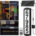 Solar House Numbers with Separate Panel, T-SUNUS Address Sign for Outside Horizontal & Vertical Mounted, Waterproof LED Number Plaque Street Yard Mailbox Visitor Mailman 911 Ubereats (RGB&White 6000K)