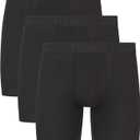 Hanes Men's Supersoft Underwear, Viscose from Bamboo, Trunks and Boxer Briefs (Black - Regular), S 