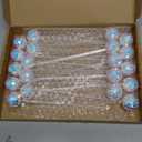 Sawysine 20 Pcs Disco Balls Cocktail Stirrers Plastic Round Top Swizzle Sticks Cake Pops Mirror Ball Coffee Beverage Stirrers for Home Bar Coffee Shop Use (Iridescent)