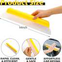 2 Pack 14 Inch Car Drying Squeegee Yellow Longer Silicone Water Squeegee Window Shower Blade Automotive Squeegees Flexible Auto T-bar Rubber Squeegees for Car Windshield Glass Bathroom Wash Tool