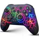 Switch Controller, Wireless Switch Pro Controller for Switch/Switch 2/Switch Lite/Switch OLED, 10 Color LED Switch Controllers, Programmable 1000mAh Switch Remote Gamepad with Wake Up, Turbo Vibration (Black)