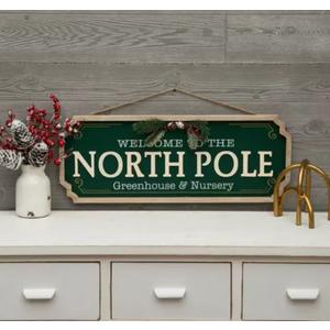 Welcome To North Pole Wood Wall Decor
