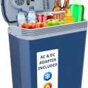 Ivation Electric Cooler & Warmer with Handle | 24 L Portable Thermoelectric Fridge for Vehicles & Trucks| 110V AC Home Power Cord & 12V Car Adapter for Camping, Travel & Picnics