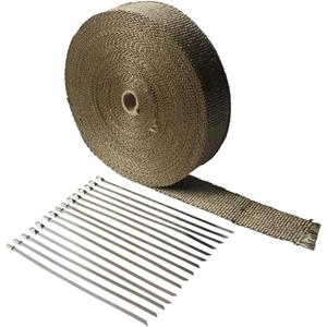 LEDAUT 2"x 100'Titanium Exhaust Heat Wrap For Car & Motorcycle Exhaust Tape With Stainless Ties