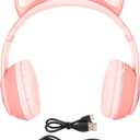 Illuminated Cat Ear Gaming Headset Bluetooth Support Small Memory Card Mode Gaming Headset with LED Microphone LED Gaming Headset