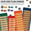 Nadex Rolled Coin Storage Organizer Tray Set with Ridges for Loose Coins | Quarters, Dimes, Nickles, and Penny Color Coded Trays
