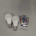 Droiee Dimmable E26 Warm LED Light Bulb, 6W RGBW Color 500LM with 16 Color Changing Modes for Christmas, Party etc with Remote Control 2 Pack