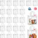 Nihaoya 24 Pcs Clear Gift Bags with Handles, Party Favor Clear Goodie Bag, 7.9 x 7.9 x 3.2 inches