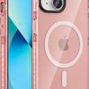 FABSPARK Magnetic for iPhone 13 Pro Max Phone Case,Compatible with MagSafe,Neon Clear Fluorescent Drop Protection Case for iPhone 13 Pro Max 6.7 Inch,Pink
