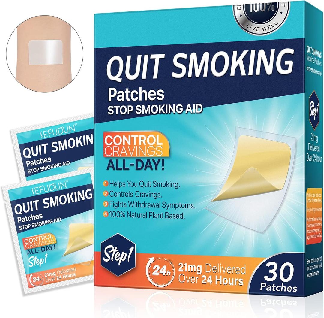 21mg Quit Smoking Patches,Step 1 Stop Smoking Aids Patches,30 Count Transdermal System Patch,Quit Smoking Stickers That Work with 2 Weeks,Easy and Effective Help to Quit That Work