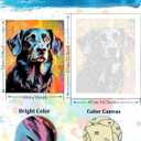 TOCARE Black Labrador Paint by Numbers Kit for Adults, Dog Paint by Number Adult Canvas,Adults' Paint-by-Number Kits for Dog Lovers 16x20inch (Without Framed)