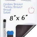 INMORVEN Small White Board Dry Erase Menu Planner, 8"x6" Magnetic Small Dry Erase Board for Fridge Grocery List, Refrigerator White Boards to Do List, with Markers and Eraser