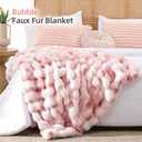 Smoofy Faux Fur Throw Blanket for Couch - Tie-dye Pink Super Soft Cozy Bubble Blanket, Fluffy Plush Fuzzy Throw for Sofa & Bed, Thick Lightweight Warm Blanket, Luxury Aesthetic Gift for Women 60"x80", Twin